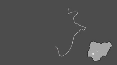 Ekiti, Nijerya, soyutlanmış ve soyutlanmış. Gri Tonlama