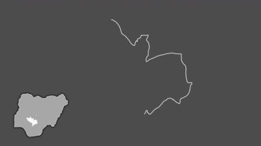 Kogi, Nijerya, soyutlanmış ve soyutlanmış. Gri Tonlama