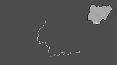 Nehirler, Nijerya, boşaltılmış ve izole edilmiş. Gri Tonlama