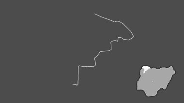 Sokoto, Nijerya, soyutlanmış ve soyutlanmış. Gri Tonlama