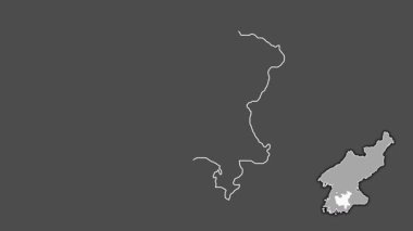 Hwanghae-bukto, Kuzey Kore, sürüldü ve izole edildi. Gri Tonlama