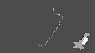 Punjab, Pakistan, dışlanmış ve izole edilmiş. Gri Tonlama