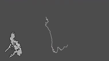 Zambaleler, Filipinler, boşaltılmış ve izole edilmiş. Gri Tonlama