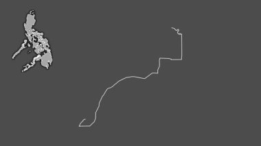 Zamboanga del Norte, Filipinler, boşaltılmış ve izole edilmiş. Gri Tonlama