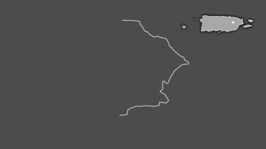 Gurabo, Porto Riko, dışlanmış ve izole edilmiş. Gri Tonlama