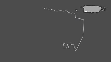 Lajas, Porto Riko, dışlanmış ve izole edilmiş. Gri Tonlama