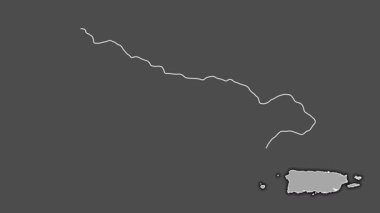 Maunabo, Porto Riko, dışlanmış ve izole edilmiş. Gri Tonlama