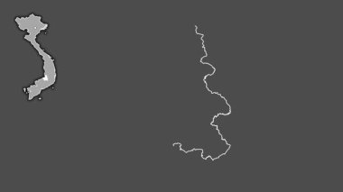 ak Nong, Vietnam, çıkarılmış ve izole edilmiş. Gri Tonlama