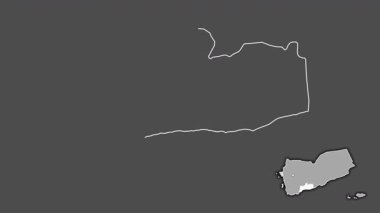 Abyan, Yemen, çıkarıldı ve izole edildi. Gri Tonlama
