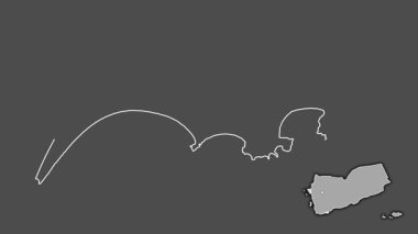 Adan, Yemen, soyutlanmış ve soyutlanmış. Gri Tonlama