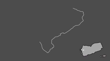 Al Mahwit, Yemen, soyutlanmış ve soyutlanmış. Gri Tonlama