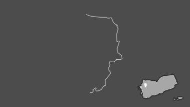 Amran, Yemen, çıkarıldı ve izole edildi. Gri Tonlama