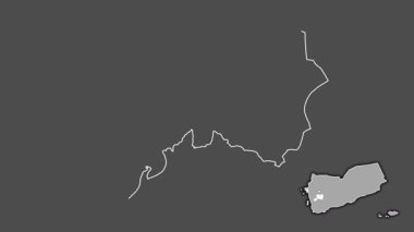 Dhamar, Yemen, çıkarıldı ve izole edildi. Gri Tonlama