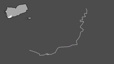 Lahij, Yemen, dışlanmış ve izole edilmiş. Gri Tonlama