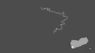 Ta 'izz, Yemen, soyutlanmış ve soyutlanmış. Gri Tonlama