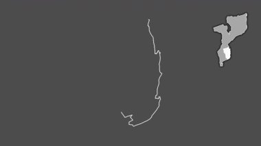 Inhambane, Mozambik, çıkarılmış ve izole edilmiş. Gri Tonlama