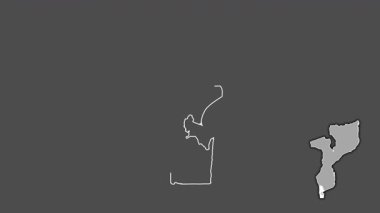 Maputo, Mozambik, çıkarılmış ve izole edilmiş. Gri Tonlama