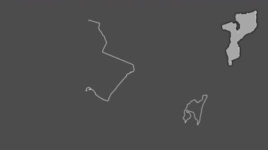 Maputo Şehri, Mozambik, boşaltılmış ve izole edilmiş. Gri Tonlama