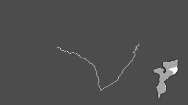 Nampula, Mozambik, boşaltılmış ve izole edilmiş. Gri Tonlama