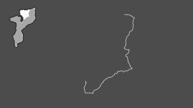 Nassa, Mozambik, çıkarılmış ve izole edilmiş. Gri Tonlama