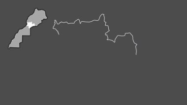 Souss-Massa, Fas, çıkarılmış ve izole edilmiş. Gri Tonlama