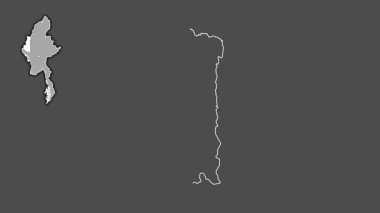 Chin, Myanmar, dışlanmış ve izole edilmiş. Gri Tonlama