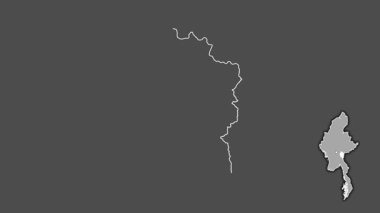 Kayah, Myanmar, dışlanmış ve izole edilmiş. Gri Tonlama