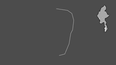 Naypyitaw, Myanmar, çıkarıldı ve izole edildi. Gri Tonlama