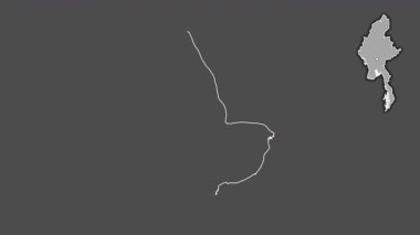 Yangon, Myanmar, dışlanmış ve izole edilmiş. Gri Tonlama