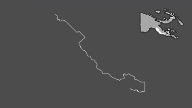 Merkez İl, Papua Yeni Gine, boşaltılmış ve izole edilmiş. Gri Tonlama