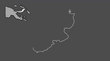 Doğu Yeni Britanya, Papua Yeni Gine, sürülmüş ve izole edilmiş. Gri Tonlama