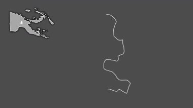 Chimbu, Papua Yeni Gine, sürülmüş ve izole edilmiş. Gri Tonlama