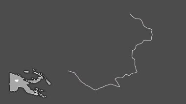 Enga, Papua Yeni Gine, soyutlanmış ve soyutlanmış. Gri Tonlama