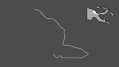 Madang, Papua Yeni Gine, soyutlanmış ve soyutlanmış. Gri Tonlama