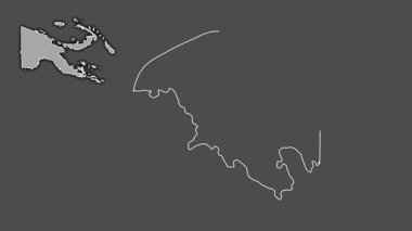 Port Moresby, Papua Yeni Gine, boşaltılmış ve izole edilmiş. Gri Tonlama