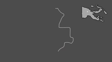 Batı İskoçya, Papua Yeni Gine, çıkarılmış ve izole edilmiş. Gri Tonlama