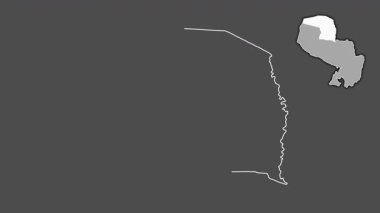 Alto Paraguay, Paraguay, sürülmüş ve izole edilmiş. Gri Tonlama