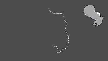 Amambay, Paraguay, soyutlanmış ve soyutlanmış. Gri Tonlama