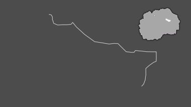 Makedonya 'nın Karbinci kenti, boşaltılmış ve izole edilmiş. Gri Tonlama