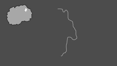 Makedonya 'nın Kocani kenti, boşaltılmış ve izole edilmiş. Gri Tonlama