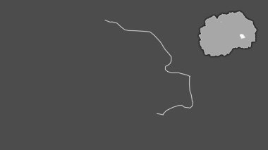 Makedonya 'nın Konce kenti boşaltıldı ve izole edildi. Gri Tonlama