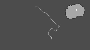 Makedonya 'nın Lozovo kenti, boşaltılmış ve izole edilmiş. Gri Tonlama