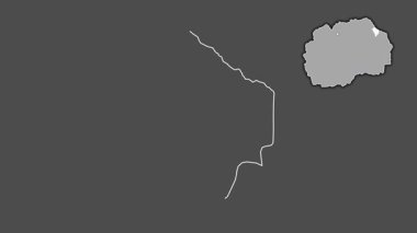 Makedonya 'nın Makedonska Kamenica kenti boşaltılmış ve izole edilmiş. Gri Tonlama