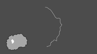 Makedonya 'nın Makedonski Brod kenti boşaltılmış ve izole edilmiş. Gri Tonlama