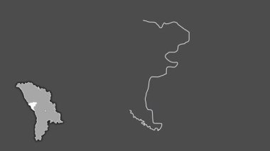 Ungheni, Moldova, soyutlanmış ve soyutlanmış. Gri Tonlama