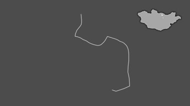 Darhan-Uul, Moğolistan, dışlanmış ve izole edilmiş. Gri Tonlama
