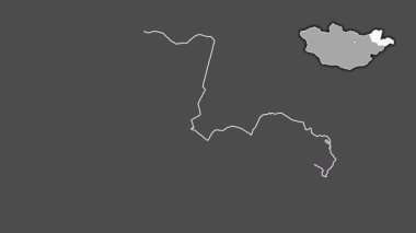 Dornod, Moğolistan, soyutlanmış ve dışlanmış. Gri Tonlama