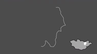 Hentiy, Moğolistan, soyutlanmış ve soyutlanmış. Gri Tonlama