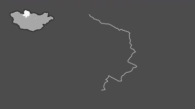 Hovsgol, Moğolistan, soyutlanmış ve soyutlanmış. Gri Tonlama