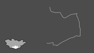 Omnogovi, Moğolistan, çıkarılmış ve izole edilmiş. Gri Tonlama